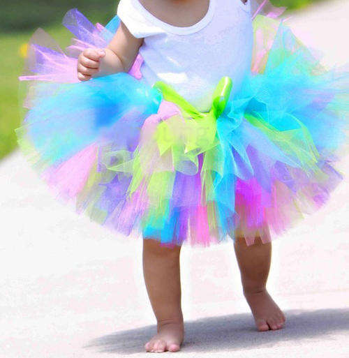 Lollipop Tutu Skirt - multi pastel - sizes 0 - 6 and 6 - 12 months; 1 - 2 and  2 - 3 years