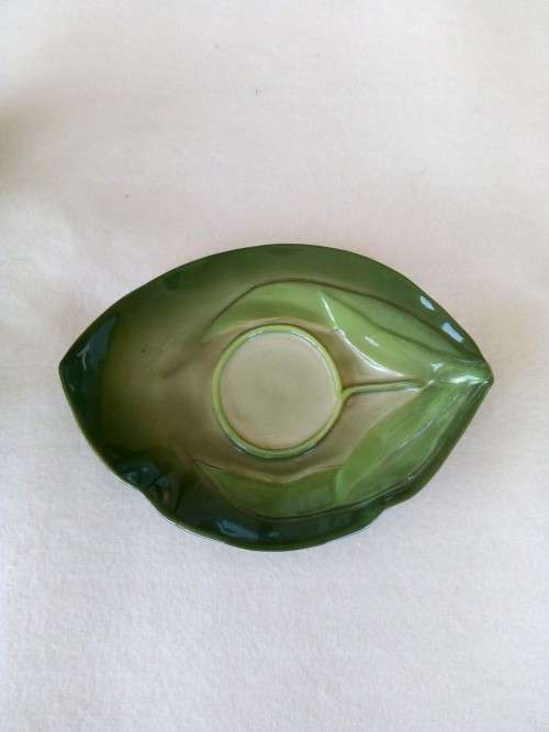 3 X SOUTH AFRICAN MOONSTONE AND MUSTARDSEED POTTERY PIECES - CUP,SAUCER & BOWL