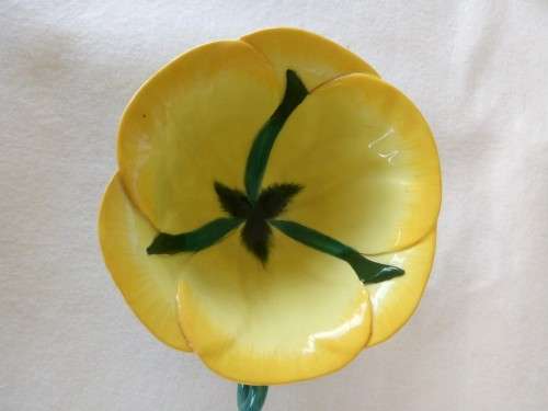 3 X SOUTH AFRICAN MOONSTONE AND MUSTARDSEED POTTERY PIECES - CUP,SAUCER & BOWL