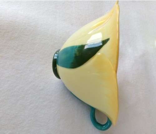 3 X SOUTH AFRICAN MOONSTONE AND MUSTARDSEED POTTERY PIECES - CUP,SAUCER & BOWL