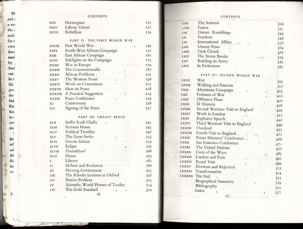 Jan Christian Smuts, by his son JC Smuts. First edition 1952. H/C with jacket. 568 pp.