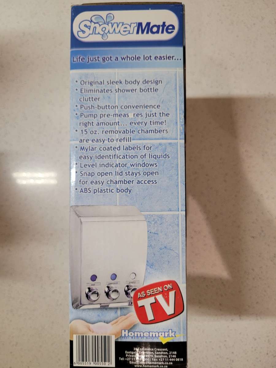 Showermate Dispenser for Soap Shampoo and Conditioner