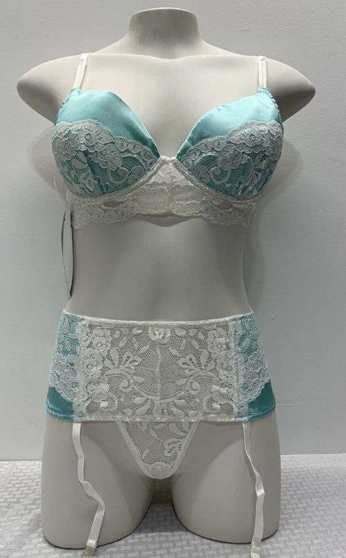 Blue | White Bra set