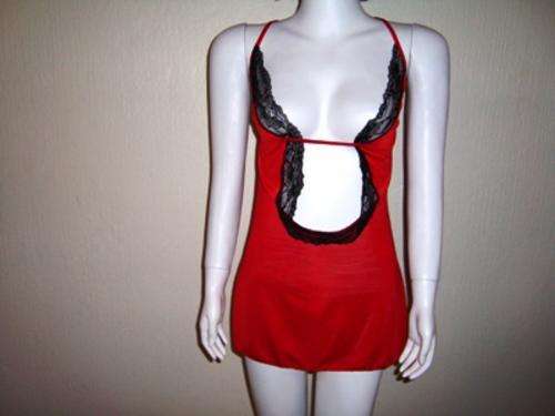 Red baby doll with keyhole