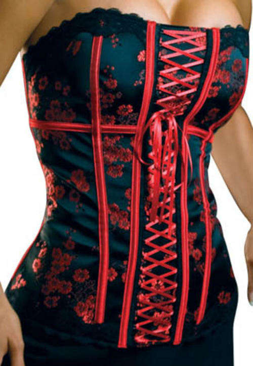 Stunning Black with Red Corset: Size: Small