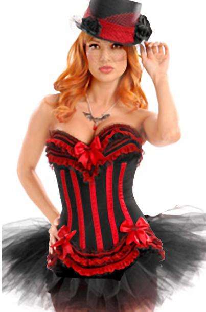 Black & Red Corset - Size: Small