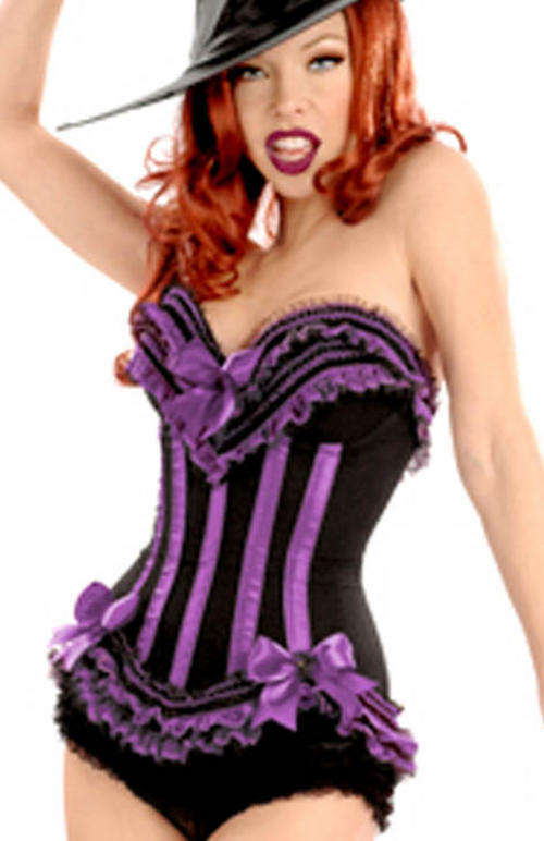 Black & Purple Corset: Size: Med