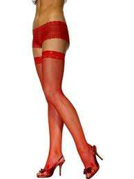 Red Fishnet stockings