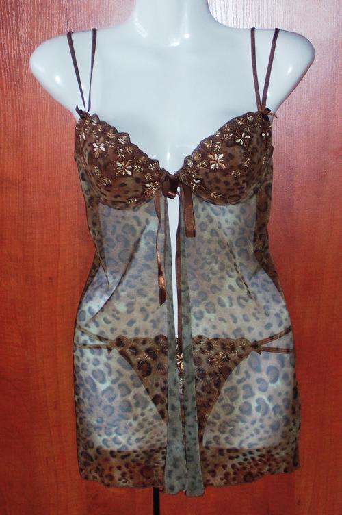 WONDERBRA Animal Print Baby Doll