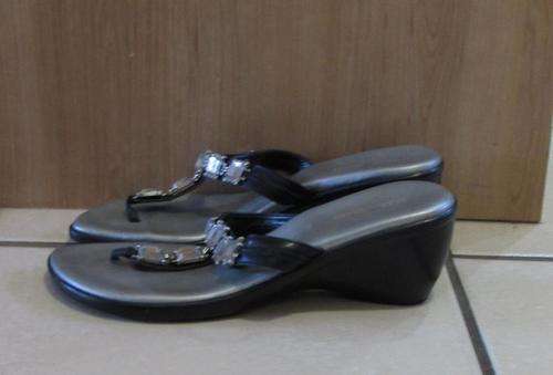 Jewelled Black Sandals from Green Cross