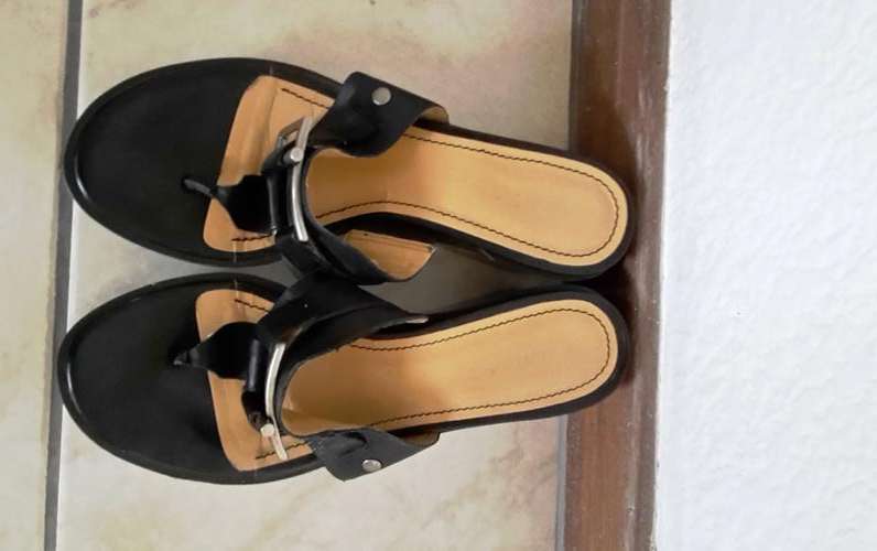 Black Wedged Mules from Nine West