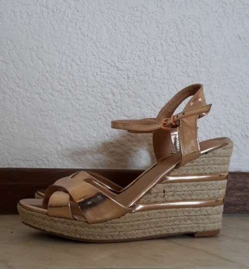 Rose Gold Espadrilles Wedge Sandals from Woolworth