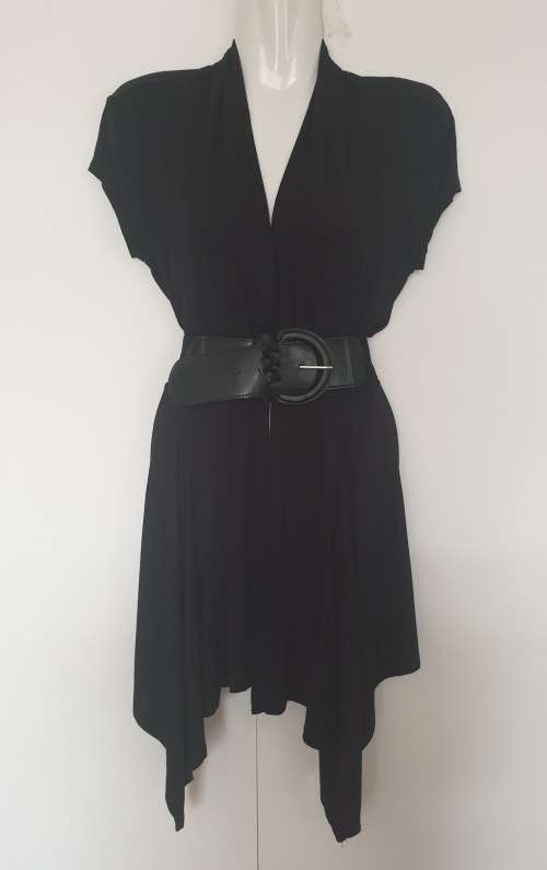 Short Sleeved Black Waterfall Jacket from Identity