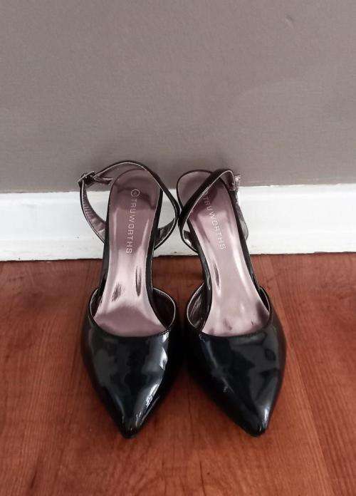 Black Patent Slingback Heels from Truworths