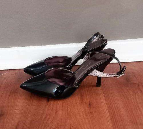 Black Patent Slingback Heels from Truworths