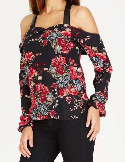 Stunning Black and Red Floral Top from SISSY BOY