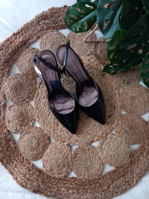 Black Patent Slingback Heels from Truworths