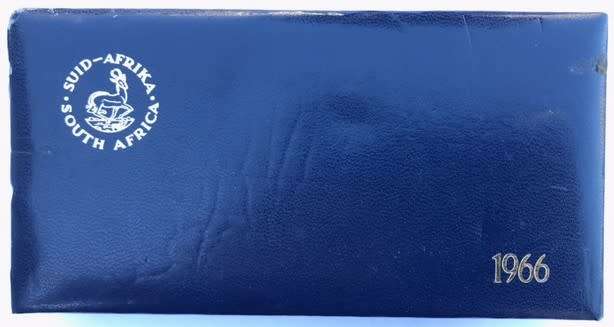 1966 SHORT PROOF SET - 7 COINS - SILVER ONE RAND (A) ISSUED IN S.A.M. BLUE CASE - LOW MINTAGE
