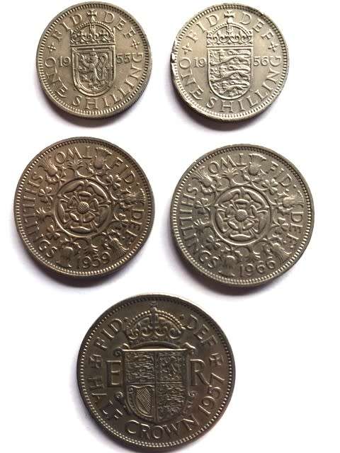 GREAT BRITAIN - ONE SHIILINGS (2) - TWO SHILLINGS (2) AND ONE-HALF CROWN