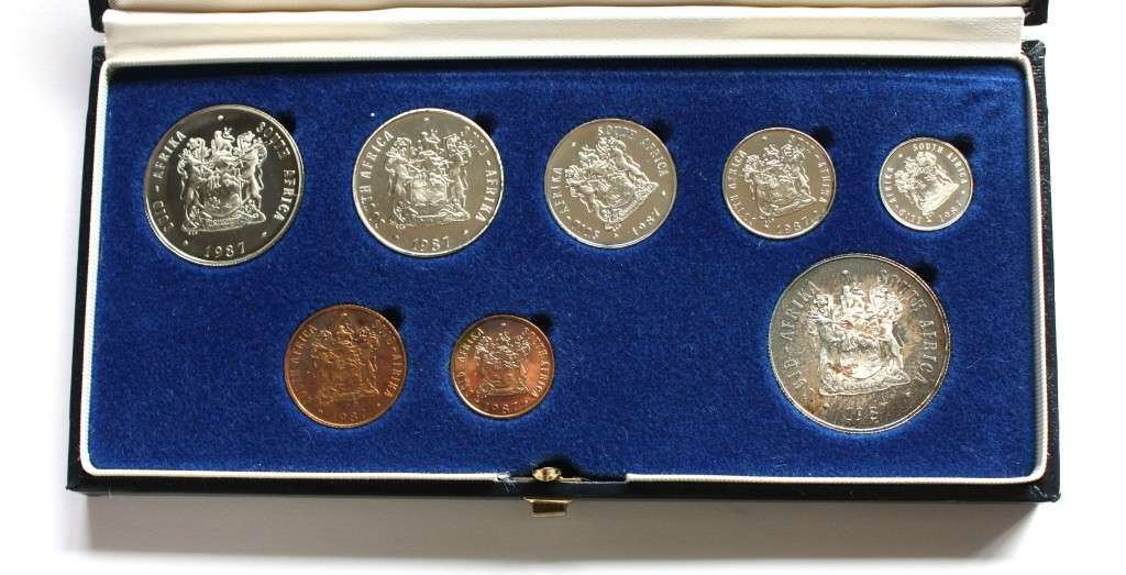 1987 SHORT PROOF SET - 2 X 1 RAND TO 1 CENT - VERY LOW MINTAGE 6781 - HIGHLY COLLECTABLE