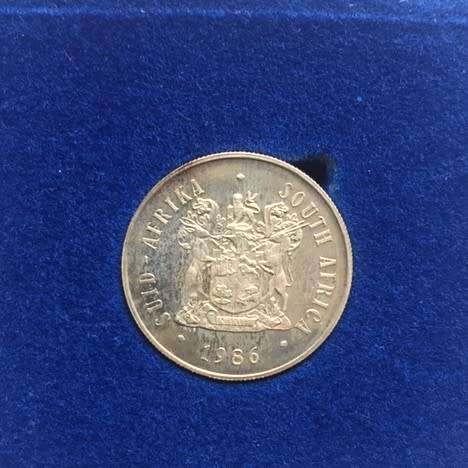 1986 SILVER ONE RAND - YEAR OF THE DISABLED - MINTAGE ONLY 5,150