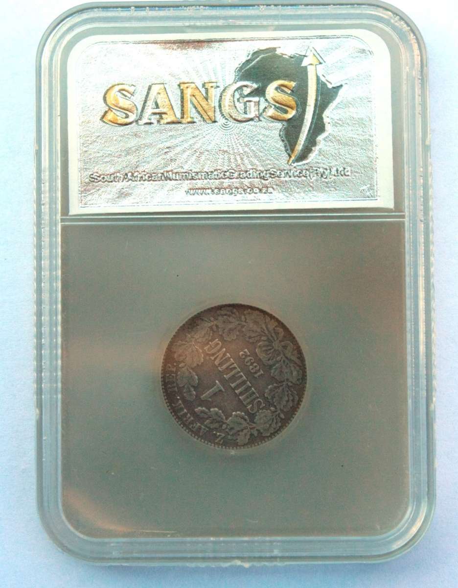1892 ZAR SILVER ONE SHILLING - PAUL KRUGER - GRADED F10
