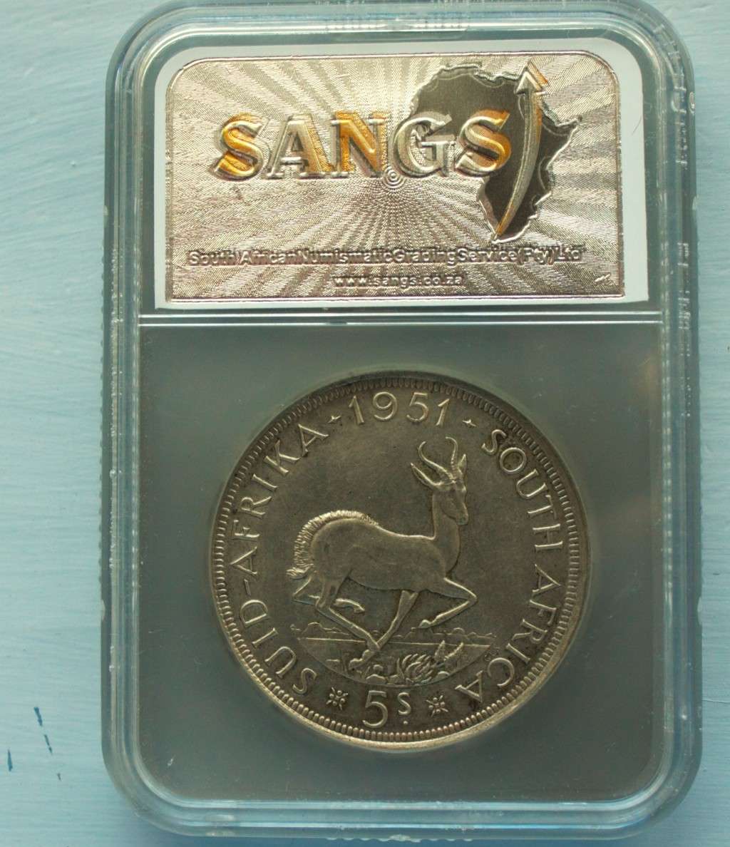 1951 SILVER KING GEORGE CROWN. GRADED XF 40. VERY LOW MINTAGE.