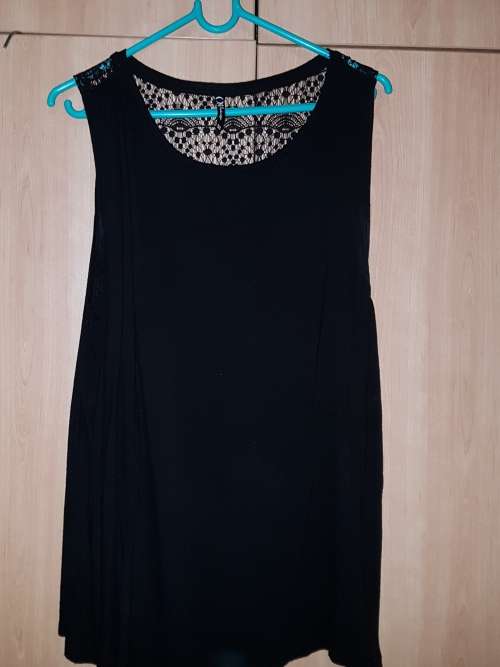 Ladies Black Lace Top XL