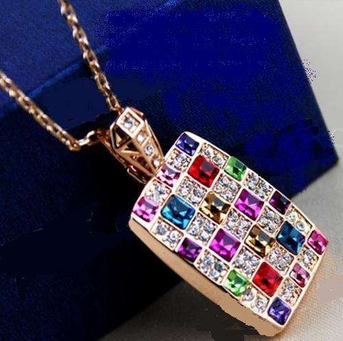 Exquisite Colourful Austrian Swarovski Element Crystal Necklace