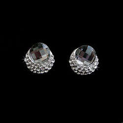 FEMININE Simulated Black Transparent Diamonds EARRINGS