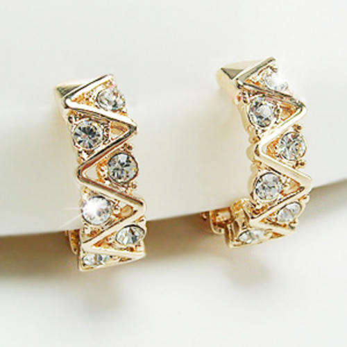 FEMININE Diamond SOLID Gold EARRINGS