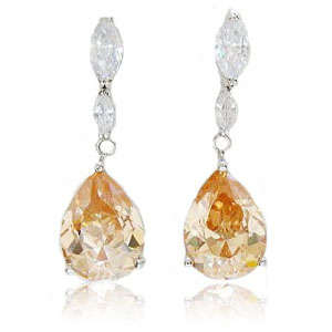 FEMININE Citrine SOLID 18KT GOLD EARRINGS