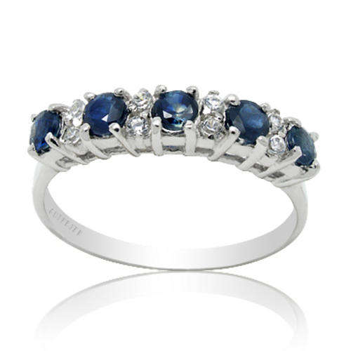 Brand New GENUINE Natural Sapphire RING 9KT WHITE GOLD Sz 7