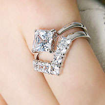 SOLID 9KT WHITE GOLD 1.0 ct Simulated Diamonds RING Sz US 8