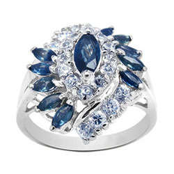 GENUINE Sapphire DIAMOND RING-Sz 8