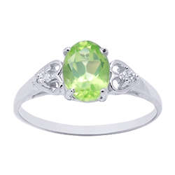 925 Silver Brand New 1.0 ct GENUINE Natural peridot RING-Sz 7/O