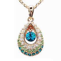Stunning Simulated Sapphire Diamond Pendant with Chain!