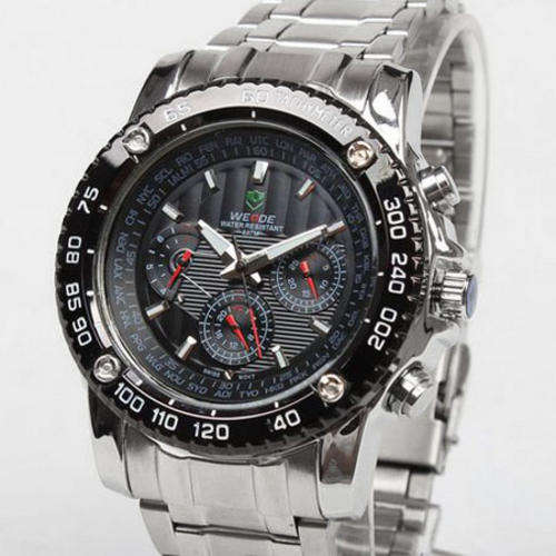 Brand New men Black Stainless steel Watch