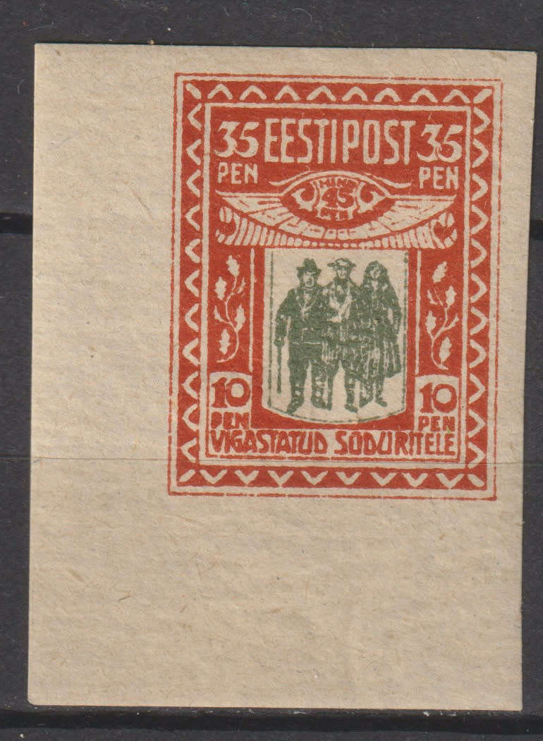 1920 Estonia, Wounded soldier, imperf, 35 p.
