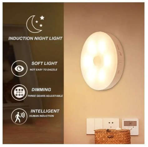 Rechargeable Intelligent Induction Lamp - 3 Pack