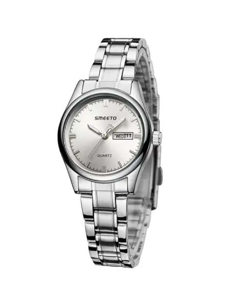 Women Quartz Casual Understated Face Stainless Steel Wristwatch