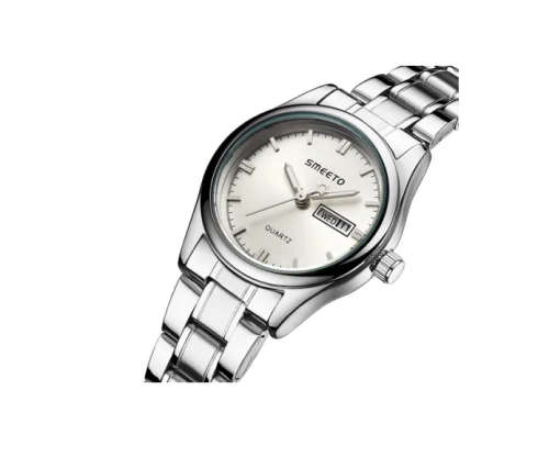 Women Quartz Casual Understated Face Stainless Steel Wristwatch