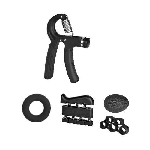 5 Pack Hand Grip Strengthener Finger Forearm Strength Exerciser Kit-Black