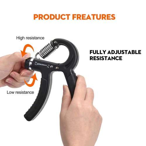 5 Pack Hand Grip Strengthener Finger Forearm Strength Exerciser Kit-Black