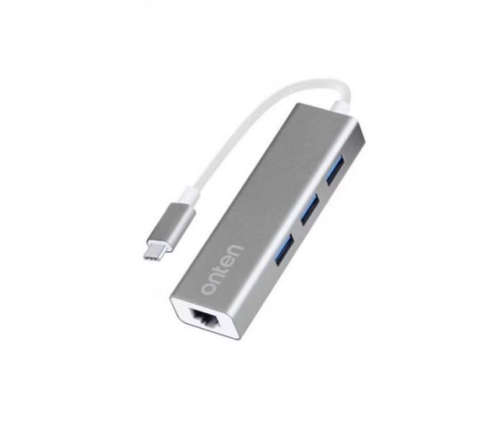 Onten USB-C to 3-Port Hub with Gigabit Ethernet Adapter