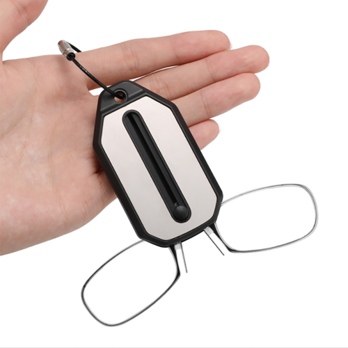 Mini Reading Glasses with Nose Clip & Keychain