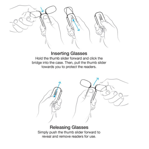 Mini Reading Glasses with Nose Clip & Keychain