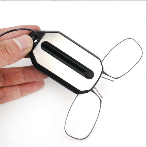 Mini Reading Glasses with Nose Clip & Keychain