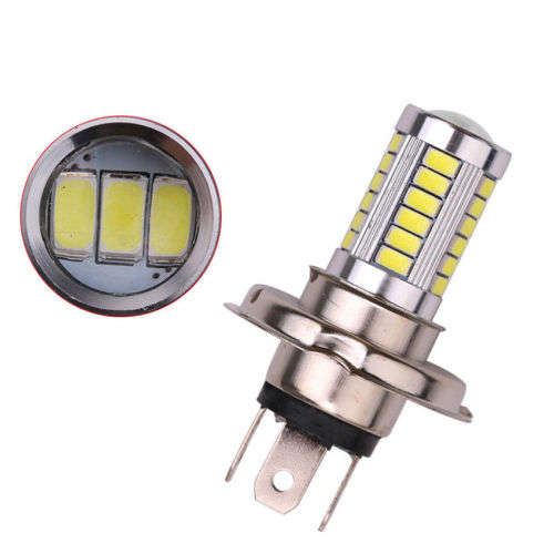New H4 33 SMD 5630 LED 800LM White Car Signal Headlight Auto Fog Light Bulb Gif