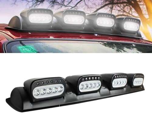 DRL 12V Black Car  4x4 Roof Top Bar Fog Lights Universal Off Road Spot Head Lamps